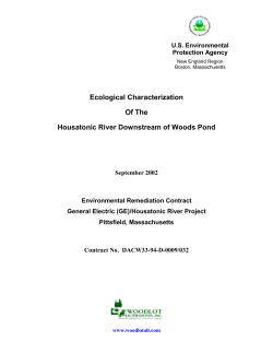 Ecological Characterization Of The Housatonic River Downstream of