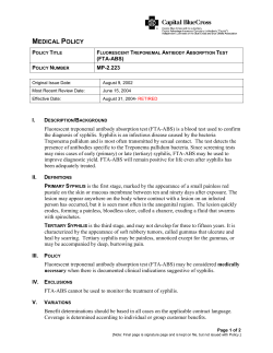 Fluorescent Treponemal Antibody Absorption Test (FTA-ABS)