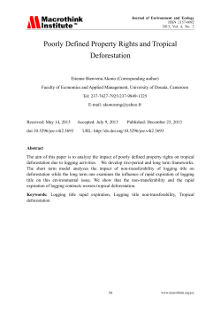 Poorly Defined Property Rights and Tropical Deforestation