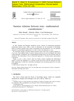 Surmise relations between tests&mdash;mathematical