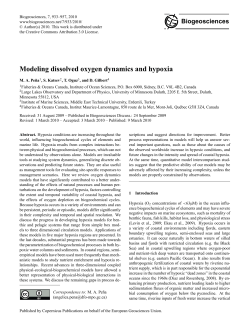 Modeling dissolved oxygen dynamics and hypoxia