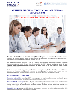 CERTIFIED EUROPEAN FINANCIAL ANALYST DIPLOMA CEFA