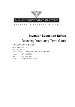 Investor Education Series Reaching Your Long