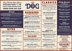 to The DOG Public Bar menu