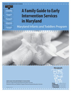 A Family Guide to Early Intervention Services in Maryland