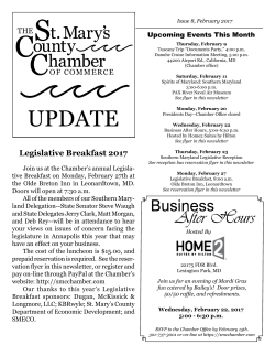 Chamber 2017 Feb Newsletter - St. Mary`s County Chamber of