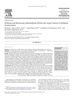 Defining and Measuring Cyberbullying Within the Larger Context of