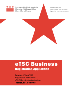 eTSC Business - Office of Tax and Revenue