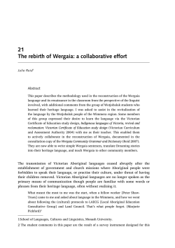 21 The rebirth of Wergaia: a collaborative effort