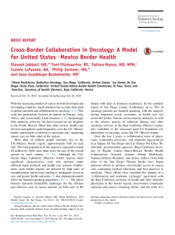 Cross-Border Collaboration in Oncology: A Model for United States