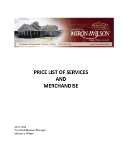price list of services and merchandise - Miron