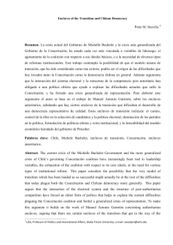 Peter M. Siavelis Resumen. La crisis actual del Gobierno de