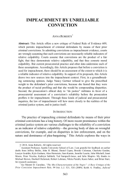 IMPEACHMENT BY UNRELIABLE CONVICTION