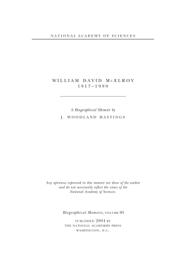 Biographical Memoir - National Academy of Sciences