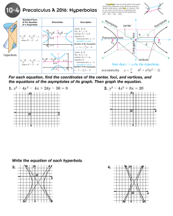 10-4 Precalculus Hyperbolas 2016