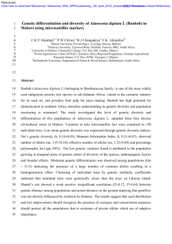 Genetic differentiation and diversity of Adansonia digitata L (Baobab