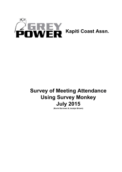 Survey of Meeting Attendance Using Survey Monkey July 2015