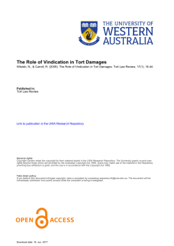 SSRN-id2507628 The role of vindication