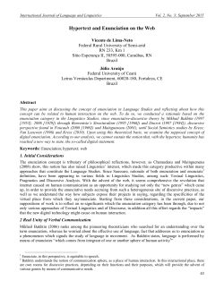 Hypertext and Enunciation on the Web