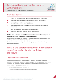 Dispute resolution procedure - Not for Profit Law Information Hub