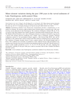 Minor element variations during the past 1300 years in the varved