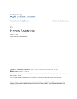 Homeric Reciprocities - Digital Commons @ Trinity