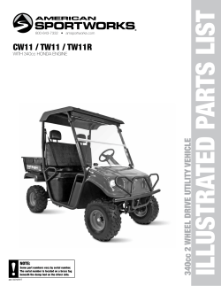 CW11 / TW11 / TW11R 340cc 2 WHEEL DRIVE UTILITY VEHICLE