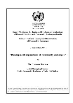 Development implications of commodity exchanges