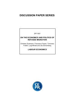 On the Economics and Politics of Refugee Migration