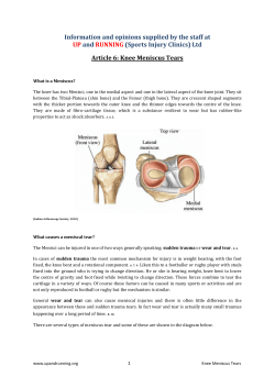 Knee Meniscus Tears - Up And Running Sports Injury Clinic