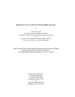 Disparities in State Tax Effort for Financing Higher Education