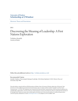 Discovering the Meaning of Leadership: A First Nations Exploration
