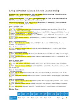 Erfolg Schweizer K&uuml; he am Holstein Championship
