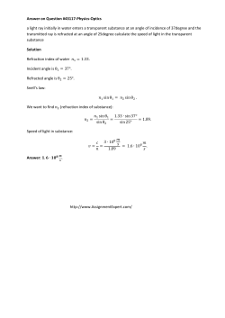 Answer on Question #43117-Physics-Optics a light ray initially in