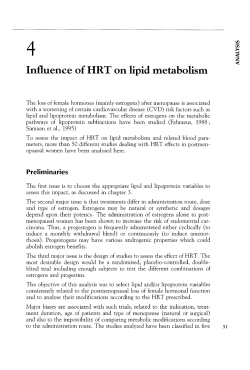 Influence of HRT on lipid metabolism - iPubli