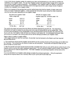 it your home has an irrigation system for watering your lawn and