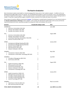 The Road to Graduation