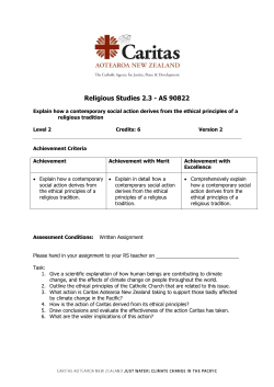 AS 90822 - Caritas NZ