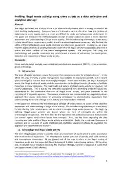 Profiling illegal waste activity: using crime scripts as