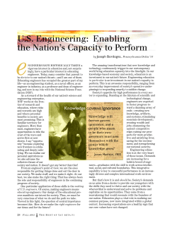 US Engineering: Enabling the Nation`s Capacity to