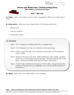 Atoms and Molecules: Chemical Reactions