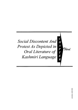 Social Discontent And R Protest As Depicted in Oral Literature of