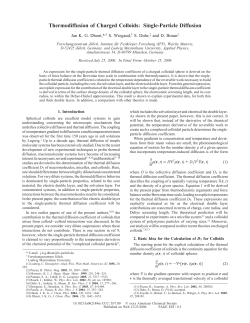 Thermodiffusion of Charged Colloids: Single