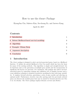 How to use the rbsurv Package