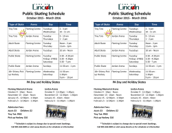 Public Skating Schedule Public Skating Schedule