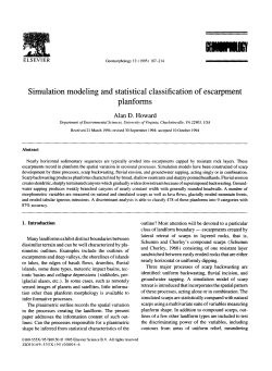 Simulation modeling and statistical classification of escarpment