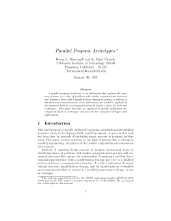 Parallel Program Archetypes