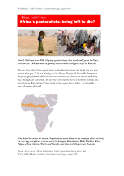 Africa. Sahel crisis Africa`s pastoralists: being left to die?