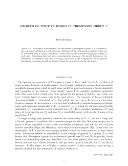 GROWTH OF POSITIVE WORDS IN THOMPSON`S GROUP F Jos&igrave;e