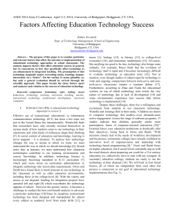 Factors Affecting Education Technology Success